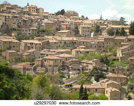 Italy, Montalcino, Toscana, Tuscany, Europe, View of the medieval hilltown of Montalcino. View Large Photo Image Stock Image - Italy, Montalcino, Toscana, Tuscany, Europe, View of the medieval hilltown of Montalcino.. Fotosearch