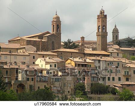 Italy, Montalcino, Tuscany, Toscana, Europe, View of the medieval hill town of Montalcino in Tuscany. View Large Photo Image Picture - Italy, Montalcino, Tuscany, Toscana, Europe, View of the medieval hill town of Montalcino in Tuscany.. Fotosearch