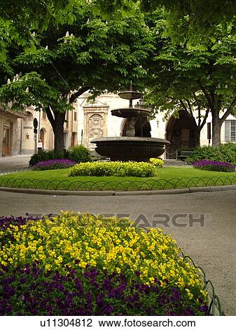 Italy, Spello, Umbria, Europe, Fountain in the Piazza della Repubblica in the medieval town of Spello. View Large Photo Image Stock Image -  Italy, Spello, Umbria, Europe, Fountain in the Piazza della Repubblica in the medieval town of Spello.. Fotosearch