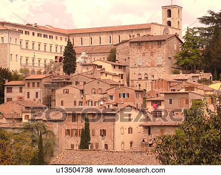 Italy, Todi, Umbria, Europe, Scenic view of the hilltop medieval town of Todi. View Large Photo Image Stock Photo - Italy, Todi, Umbria, Europe, Scenic view of the hilltop medieval town of Todi.. Fotosearch