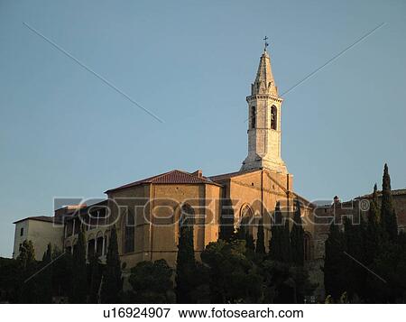 Italy, Tuscany, Pienza, Toscana, Europe, Scenic view of the Renaissance hilltop town of Pienza. View Large Photo Image Stock Photo - Italy, Tuscany, Pienza, Toscana, Europe, Scenic view of the Renaissance hilltop town of Pienza.. Fotosearch