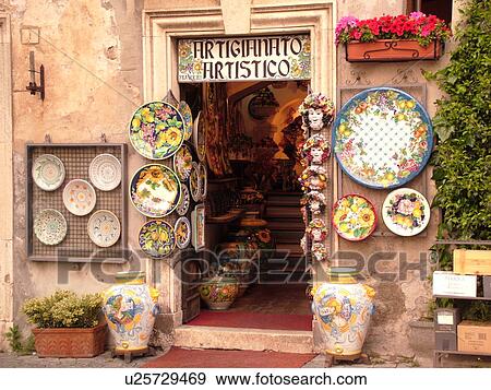 Italy, Umbria, Orvieto, Europe, Ceramic pottery displayed outside a local shop in the Piazza del Duomo in the medieval town of Orvieto. View Large Photo Image Stock Photo - Italy, Umbria, Orvieto, Europe, Ceramic pottery displayed outside a local shop in the Piazza del Duomo in the medieval town of Orvieto.. Fotosearch