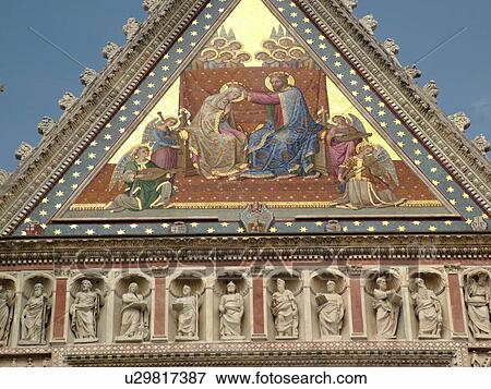 Italy, Umbria, Orvieto, Europe, Colorful mosaic and sculpture on the fatade of The Cathedral in the medieval town of Orvieto. View Large Photo Image Stock Photo - Italy, Umbria, Orvieto, Europe, Colorful mosaic and sculpture on the fatade of The Cathedral in the medieval town of Orvieto.. Fotosearch