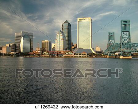 Jacksonville, FL, Florida, downtown skyline, Main Street Bridge spans the St. Johns River View Large Photo Image Stock Image - Jacksonville, FL, Florida, downtown skyline, Main Street Bridge spans the St. Johns River . Fotosearch