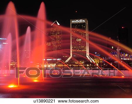 Jacksonville, FL, Florida, downtown skyline, Friendship Fountain at Friendship Park illuminated at night View Large Photo Image Stock Image - Jacksonville, FL, Florida, downtown skyline, Friendship Fountain at Friendship Park illuminated at night. Fotosearch