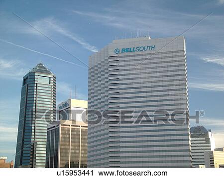 Stock Image -  Jacksonville, FL, Florida, downtown, skyline, Bell South Building. Fotosearch