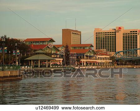 Jacksonville, FL, Florida, downtown skyline, Jacksonville Landing View Large Photo Image Stock Photo - Jacksonville, FL, Florida, downtown skyline, Jacksonville Landing. Fotosearch