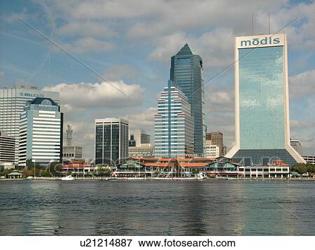 Jacksonville, FL, Florida, downtown skyline, St. Johns River View Large Photo Image Stock Photo - Jacksonville, FL, Florida, downtown skyline, St. Johns River . Fotosearch