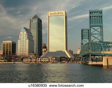 Jacksonville, FL, Florida, downtown skyline, Main Street Bridge spans the St. Johns River View Large Photo Image Stock Photography - Jacksonville, FL, Florida, downtown skyline, Main Street Bridge spans the St. Johns River . Fotosearch