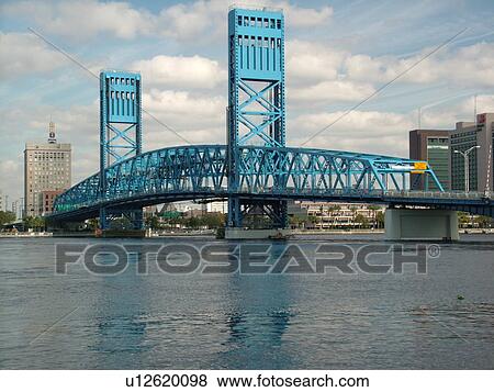 Stock Photo -  Jacksonville, FL, Florida, Main Street Bridge spans the St. Johns River . Fotosearch