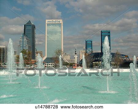 Jacksonville, FL, Florida, South Jacksonville, downtown skyline, Friendship Fountain at Riverwalk View Large Photo Image Stock Photo - Jacksonville, FL, Florida, South Jacksonville, downtown skyline, Friendship Fountain at Riverwalk. Fotosearch
