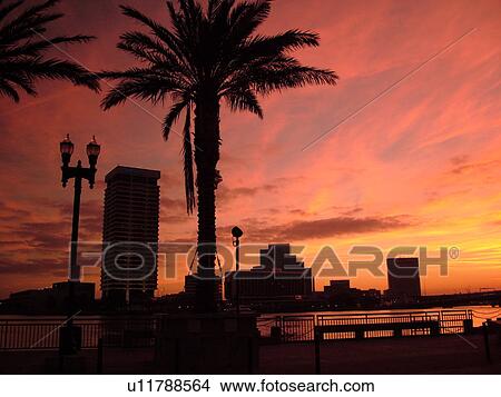Jacksonville, FL, Florida, St. Johns River from the riverfront at sunset View Large Photo Image Picture - Jacksonville, FL, Florida, St. Johns River from the riverfront at sunset. Fotosearch