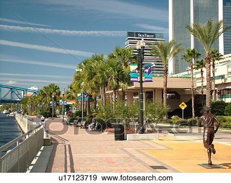 Jacksonville, FL, Florida, Waterfront along the St. Johns River in downtown, Runner statue, Coast Line Drive View Large Photo Image Stock Photo - Jacksonville, FL, Florida, Waterfront along the St. Johns River in downtown, Runner statue, Coast Line Drive. Fotosearch