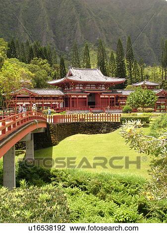 Kaneohe, Oahu, HI, Hawaii, Byodo-In Temple, replica of 11th-century Buddhist Temple in Uji, Japan, Valley of the Temples Memorial Park, Windward Mortuary View Large Photo Image Stock Image - Kaneohe, Oahu, HI, Hawaii, Byodo-In Temple, replica of 11th-century Buddhist Temple in Uji, Japan, Valley of the Temples Memorial Park, Windward Mortuary. Fotosearch