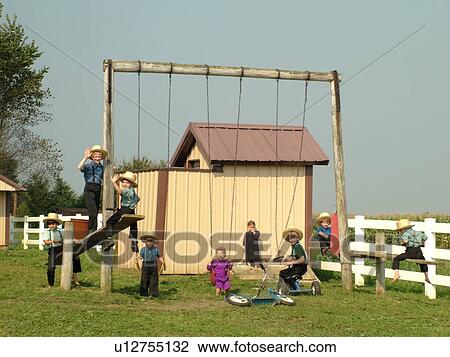 Lancaster County, PA, Pennsylvania, Amish, school, children playing on playground equipment View Large Photo Image Stock Image - Lancaster County, PA, Pennsylvania, Amish, school, children playing on playground equipment. Fotosearch