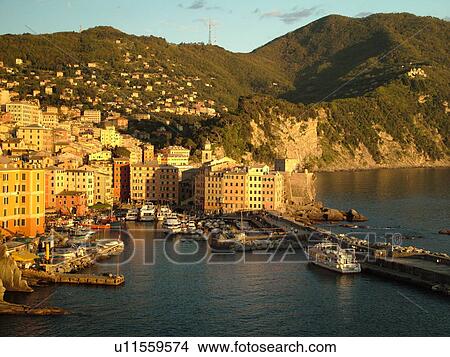 Liguria, Italy, Camogli, Riviera di Levante, Ligurian Riviera, Europe, Scenic view of the fishing port in the resort town of Camogli along the Ligurian Sea. View Large Photo Image Picture - Liguria, Italy, Camogli, Riviera di Levante, Ligurian Riviera, Europe, Scenic view of the fishing port in the resort town of Camogli along the Ligurian Sea.. Fotosearch