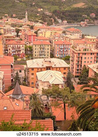 Liguria, Italy, Levanto, Riviera di Levante, Ligurian Riviera, Europe, Scenic view of the village of Levanto along the Ligurian Sea. View Large Photo Image Stock Photography - Liguria, Italy, Levanto, Riviera di Levante, Ligurian Riviera, Europe, Scenic view of the village of Levanto along the Ligurian Sea.. Fotosearch