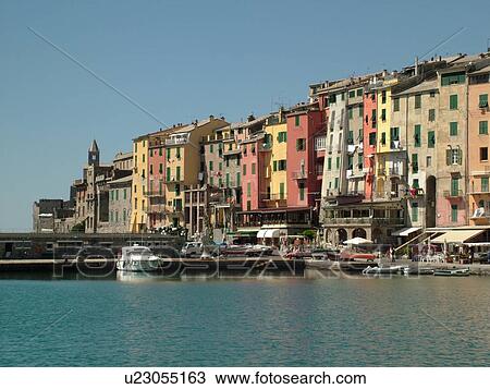 Liguria, Italy, Portovenere, Riviera di Levante, Ligurian Riviera, Europe, The waterfront in the resort town of Portovenere along the Ligurian Sea. View Large Photo Image Stock Image - Liguria, Italy, Portovenere, Riviera di Levante, Ligurian Riviera, Europe, The waterfront in the resort town of Portovenere along the Ligurian Sea.. Fotosearch