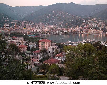 Liguria, Italy, Rapallo, Riviera di Levante, Ligurian Riviera, Europe, Scenic view of the resort town of Rapallo in the evening on the Gulf of Tigullio (Gulfo di Tigullio) along the Ligurian Sea on the Ligurian Riviera. View Large Photo Image Stock Image - Liguria, Italy, Rapallo, Riviera di Levante, Ligurian Riviera, Europe, Scenic view of the resort town of Rapallo in the evening on the Gulf of Tigullio (Gulfo di Tigullio) along the Ligurian Sea on the Ligurian Riviera.. Fotosearch