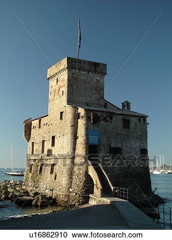 Liguria, Italy, Rapallo, Riviera di Levante, Ligurian Riviera, Europe, The Fortress on the Gulf of Tigullio (Gulfo di Tigullo) in the resort town of Rapallo along the Ligurian Sea on the Ligurian Riviera. View Large Photo Image Stock Image - Liguria, Italy, Rapallo, Riviera di Levante, Ligurian Riviera, Europe, The Fortress on the Gulf of Tigullio (Gulfo di Tigullo) in the resort town of Rapallo along the Ligurian Sea on the Ligurian Riviera.. Fotosearch