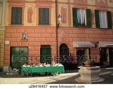 Liguria, Italy, Rapallo, Riviera di Levante, Ligurian Riviera, Europe, Fresco painting on the wall of a building in the resort town of Rapallo along the Ligurian Sea. View Large Photo Image Stock Photo - Liguria, Italy, Rapallo, Riviera di Levante, Ligurian Riviera, Europe, Fresco painting on the wall of a building in the resort town of Rapallo along the Ligurian Sea.. Fotosearch