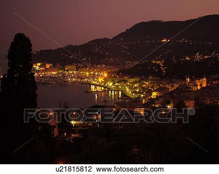 Liguria, Italy, Santa Margherita Ligure, Riviera di Levante, Ligurian Riviera, Europe, Scenic view of the resort town of Santa Margherita Ligure at night on the Gulf of Tigullio (Gulfo di Tigullo) along the Ligurian Sea on the Ligurian Riviera. View Large Photo Image Stock Image - Liguria, Italy, Santa Margherita Ligure, Riviera di Levante, Ligurian Riviera, Europe, Scenic view of the resort town of Santa Margherita Ligure at night on the Gulf of Tigullio (Gulfo di Tigullo) along the Ligurian Sea on the Ligurian Riviera.. Fotosearch