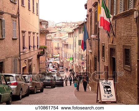 Marche, Italy, Urbino, Europe, Narrow street in the medieval town of Urbino. View Large Photo Image Picture - Marche, Italy, Urbino, Europe, Narrow street in the medieval town of Urbino.. Fotosearch