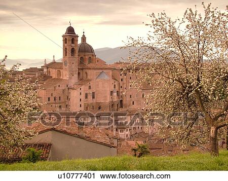 Marche, Italy, Urbino, Europe, Scenic view of the Palazzo Ducale in the medieval hill town of Urbino. View Large Photo Image Stock Image - Marche, Italy, Urbino, Europe, Scenic view of the Palazzo Ducale in the medieval hill town of Urbino.. Fotosearch