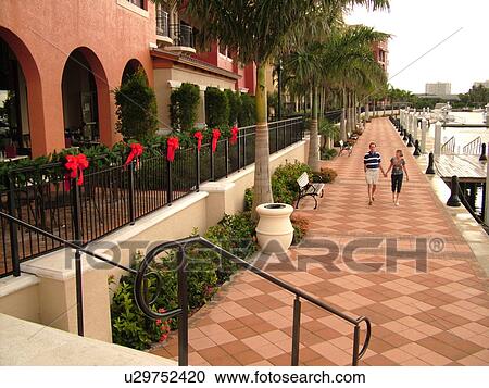 Stock Image -  Marco Island, FL, Florida, Ten Thousand Islands, Esplanade, waterfront. Fotosearch