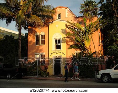 Picture -  Miami Beach, South Beach, FL, Florida, Collins Avenue, American Riviera, Art Deco District, Brigham Gardens Guest House. Fotosearch