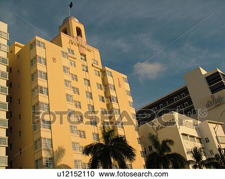 Stock Image -  Miami Beach, South Beach, FL, Florida, Collins Avenue, American Riviera, Art Deco District, National, Sagamore. Fotosearch