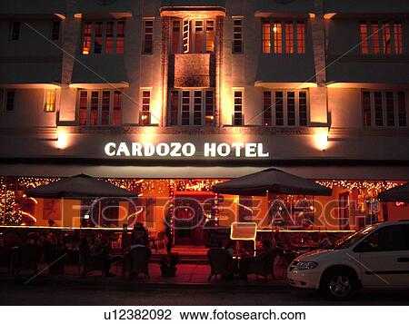 Miami Beach, South Beach, FL, Florida, Ocean Drive, American Riviera, Art Deco District, Cordozo Hotel, evening View Large Photo Image Stock Image - Miami Beach, South Beach, FL, Florida, Ocean Drive, American Riviera, Art Deco District, Cordozo Hotel, evening. Fotosearch