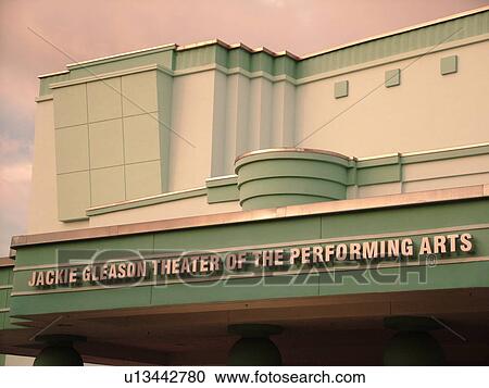 Stock Image -  Miami Beach, South Beach, FL, Florida, American Riviera, Ocean Drive, Jackie Gleason Theater of the Performing Arts. Fotosearch