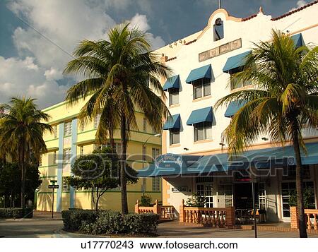 Stock Photo Of Miami Beach South Fl Florida Ocean Drive Miami Beach South Fl Florida Ocean Drive American Riviera Art Deco District Paradise Hotel
