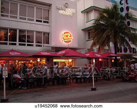 Miami Beach, South Beach, FL, Florida, Ocean Drive, American Riviera, Art Deco District, Johnny Rockets Restaurant, evening View Large Photo Image Stock Photo - Miami Beach, South Beach, FL, Florida, Ocean Drive, American Riviera, Art Deco District, Johnny Rockets Restaurant, evening. Fotosearch