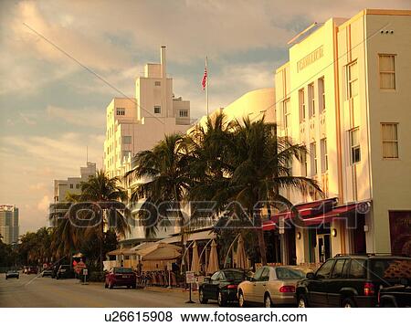 Stock Photo -  Miami Beach, South Beach, FL, Florida, Ocean Drive, American Riviera, Art Deco District, Cavalier. Fotosearch