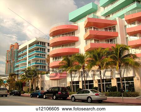 Miami Beach, South Beach, FL, Florida, Ocean Drive, American Riviera, Art Deco District, buildings View Large Photo Image Stock Photography - Miami Beach, South Beach, FL, Florida, Ocean Drive, American Riviera, Art Deco District, buildings. Fotosearch