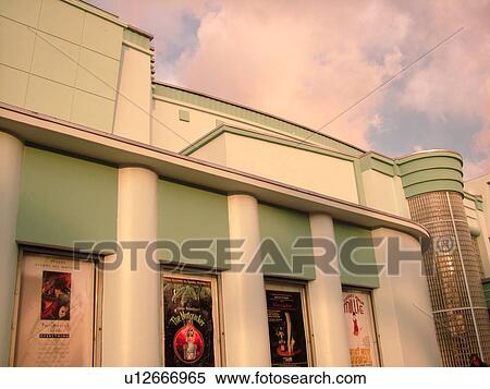 Stock Photography -  Miami Beach, South Beach, FL, Florida, American Riviera, Ocean Drive, Jackie Gleason Theater of the Performing Arts. Fotosearch