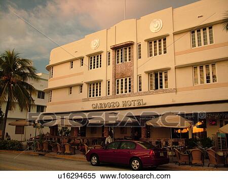 Stock Photography -  Miami Beach, South Beach, FL, Florida, Ocean Drive, American Riviera, Art Deco District, Cardozo Hotel. Fotosearch