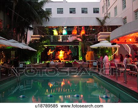Miami Beach, South Beach, FL, Florida, Ocean Drive, American Riviera, Art Deco District, night club, evening View Large Photo Image Stock Photography - Miami Beach, South Beach, FL, Florida, Ocean Drive, American Riviera, Art Deco District, night club, evening. Fotosearch