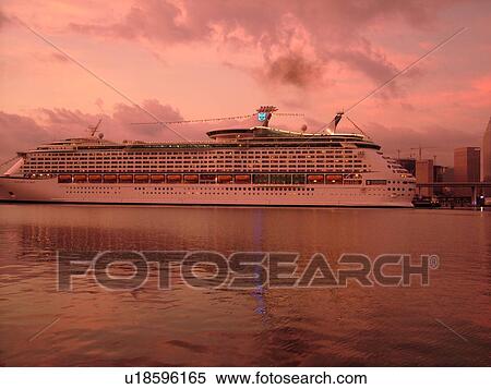Miami, FL, Florida, Biscayne Bay, Port of Miami, Dodge Island, cruise ship, sunset View Large Photo Image Stock Photography - Miami, FL, Florida, Biscayne Bay, Port of Miami, Dodge Island, cruise ship, sunset. Fotosearch