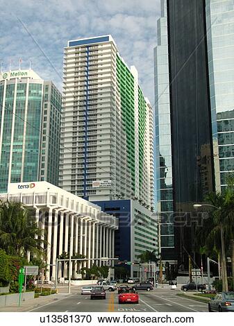 Miami, FL, Florida, downtown, Financial District, Brickell Avenue, high-rises, skyline View Large Photo Image Stock Image - Miami, FL, Florida, downtown, Financial District, Brickell Avenue, high-rises, skyline. Fotosearch