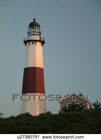 Stock Image -  Montauk, NY, New York, Long Island, Atlantic Ocean, Montauk Point Lighthouse ca. 1796. Fotosearch