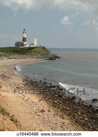 Montauk, NY, New York, Long Island, Atlantic Ocean, Montauk Point Lighthouse ca. 1796 View Large Photo Image Stock Photo - Montauk, NY, New York, Long Island, Atlantic Ocean, Montauk Point Lighthouse ca. 1796. Fotosearch