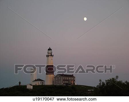 Stock Photo -  Montauk, NY, New York, Long Island, Atlantic Ocean, Montauk Point Lighthouse ca. 1796. Fotosearch