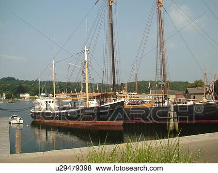Mystic, CT, Connecticut, Atlantic Ocean, Mystic Seaport View Large Photo Image Stock Photo - Mystic, CT, Connecticut, Atlantic Ocean, Mystic Seaport. Fotosearch