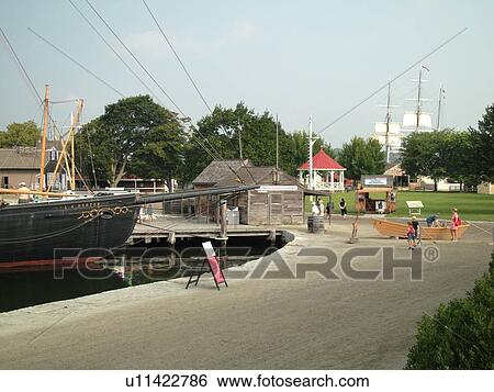 Stock Photograph -  Mystic, CT, Connecticut, Atlantic Ocean, Mystic Seaport. Fotosearch
