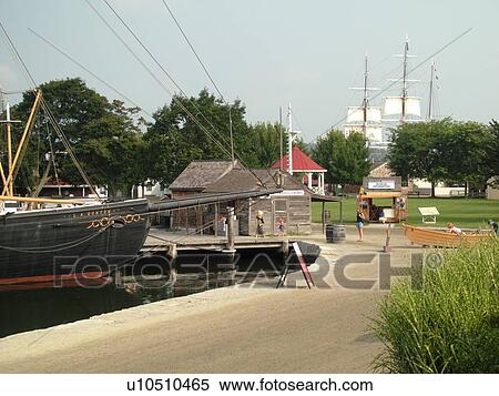 Stock Photography -  Mystic, CT, Connecticut, Atlantic Ocean, Mystic Seaport. Fotosearch