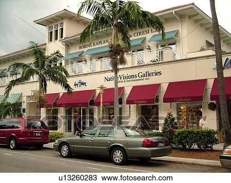 Stock Image -  Naples, FL, Florida, Fifth Avenue Shopping Area. Fotosearch