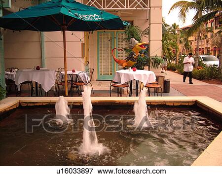 Naples, FL, Florida, Fifth Avenue Shopping Area, outdoor cafT, fountain View Large Photo Image Stock Photo - Naples, FL, Florida, Fifth Avenue Shopping Area, outdoor cafT, fountain. Fotosearch